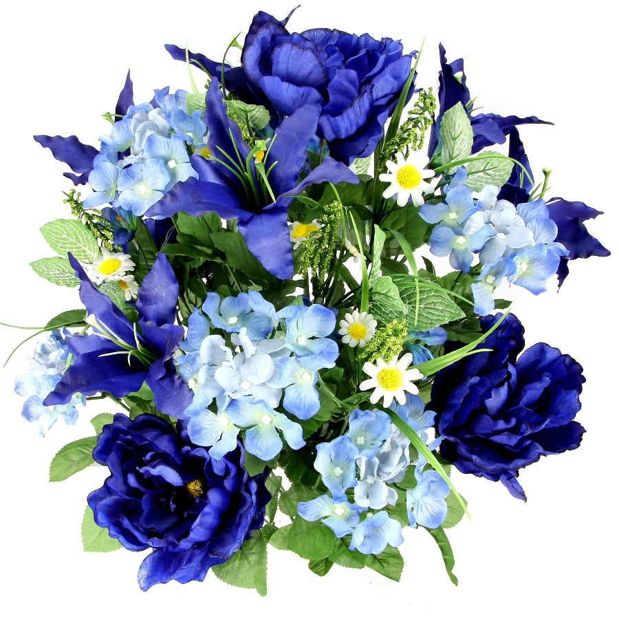 24 Stems Spring Bush Artificial Hydrangea Flowers Tiger Lily Peony Bush Foliage