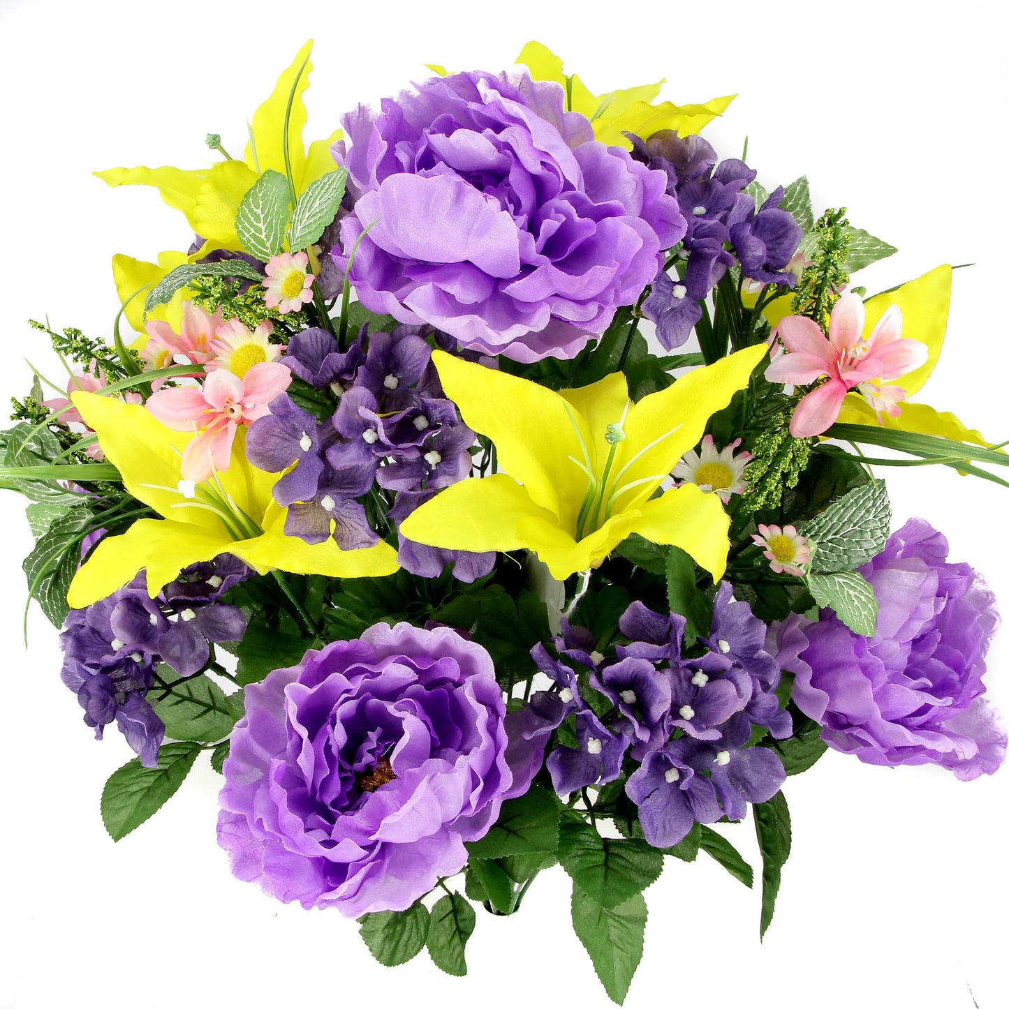 24 Stems Spring Bush Artificial Hydrangea Flowers Tiger Lily Peony Bush Foliage