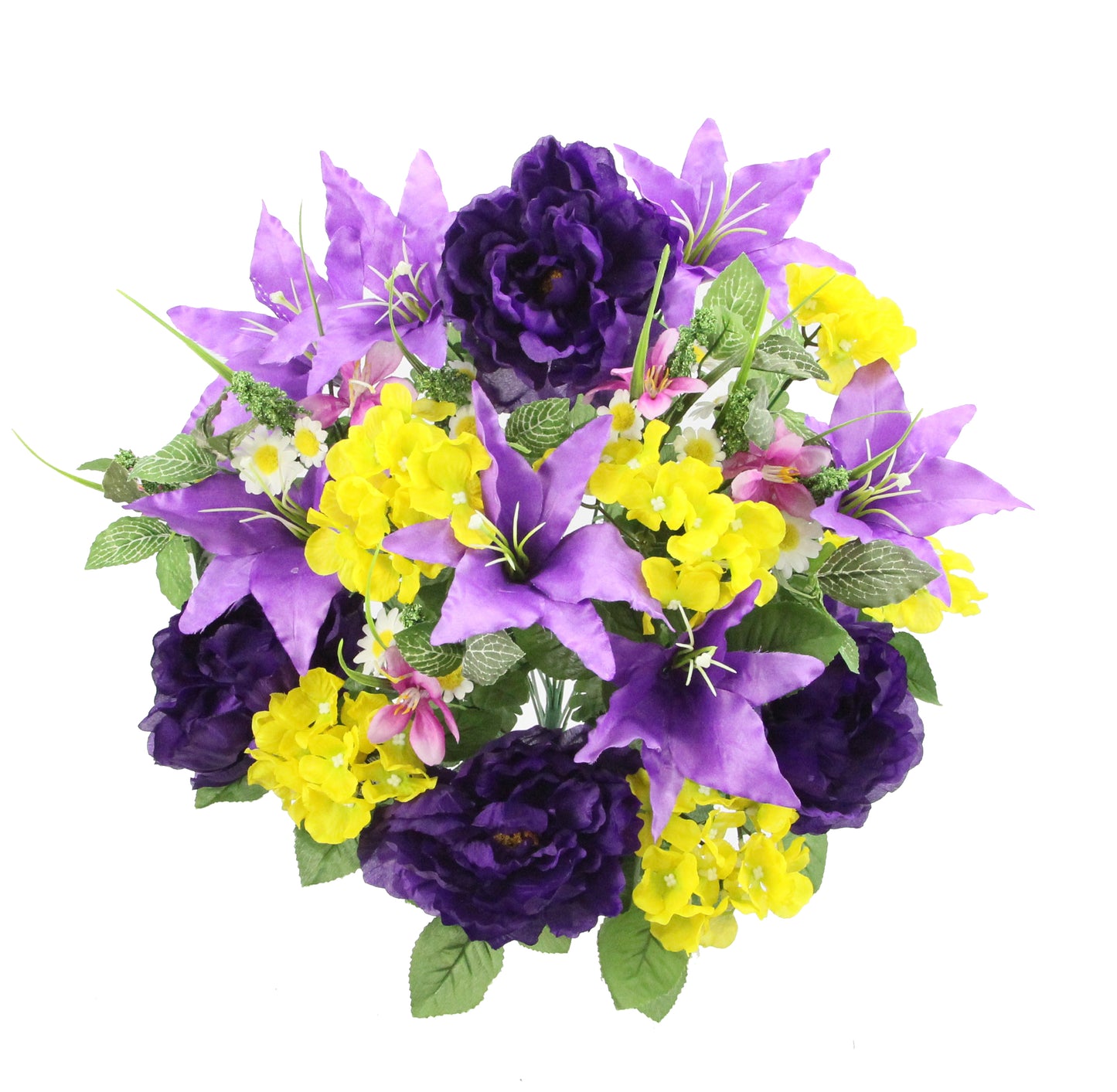 24 Stems Spring Bush Artificial Hydrangea Flowers Tiger Lily Peony Bush Foliage