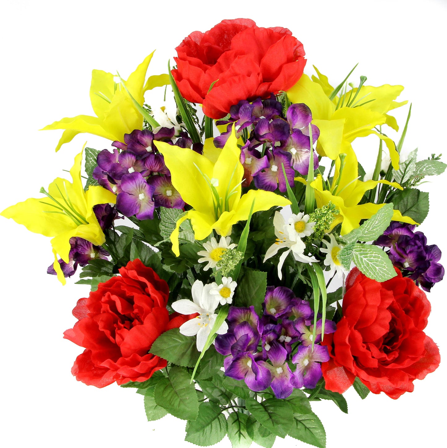 24 Stems Spring Bush Artificial Hydrangea Flowers Tiger Lily Peony Bush Foliage