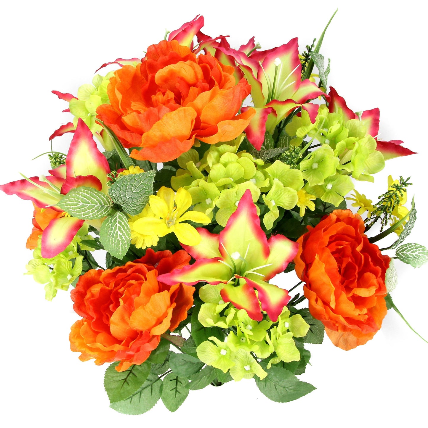 24 Stems Spring Bush Artificial Hydrangea Flowers Tiger Lily Peony Bush Foliage