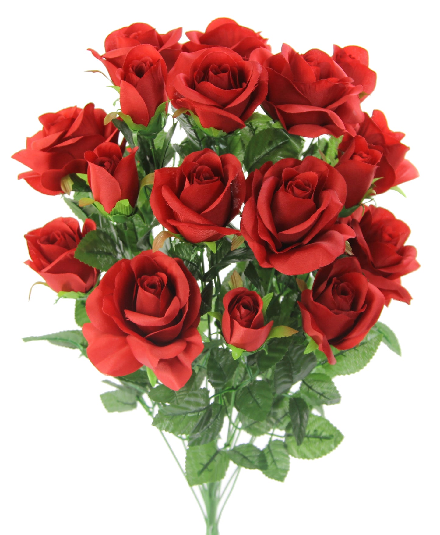 GPB6433-CREAM 18 Stems Artificial Rose Buds Mixed Flower BushRose & Rose cm