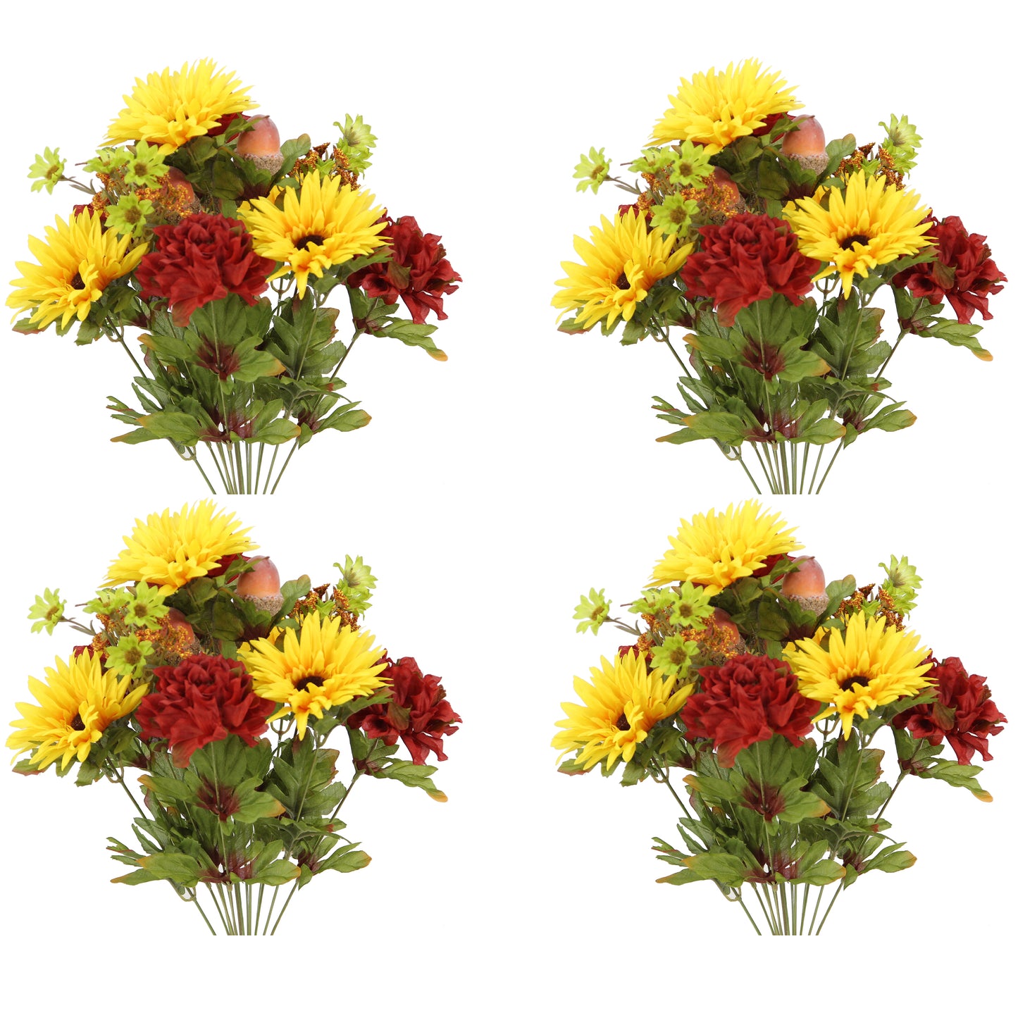 14 Stems Artificial Gerbera Daisy Marigold Acorn Flowers Fall
