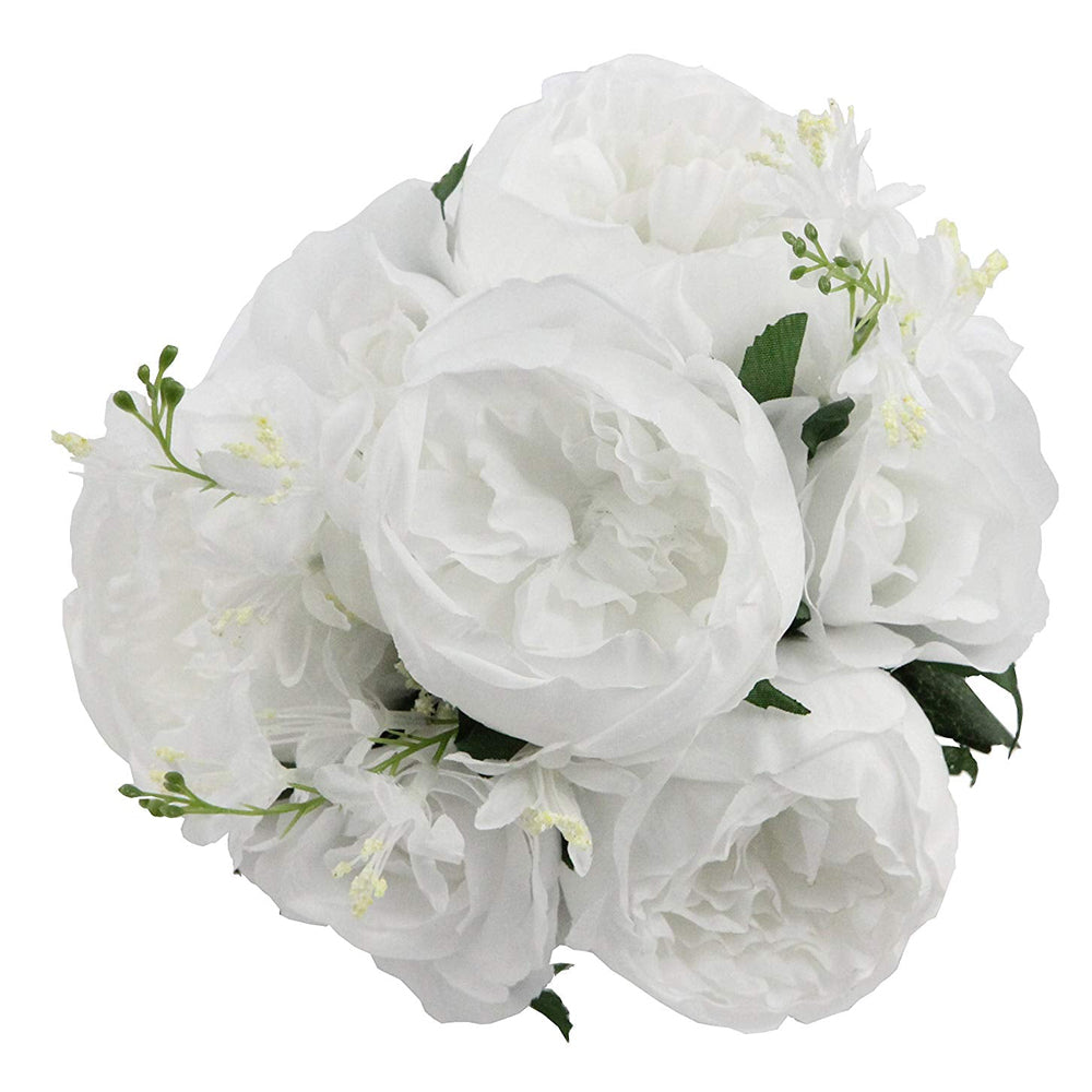 9 Stem Artficial Flowers English Rose Rose Bud Spring Wedding Bouquet