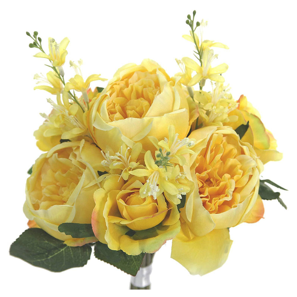 9 Stem Artficial Flowers English Rose Rose Bud Spring Wedding Bouquet
