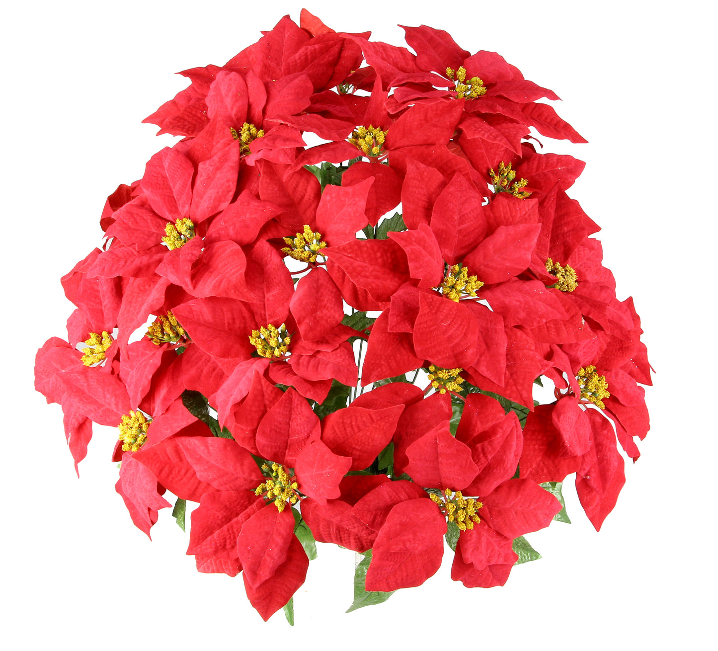 24 Stems Artificial Poinsettia Bouquet Poinsettia Christmas Bush