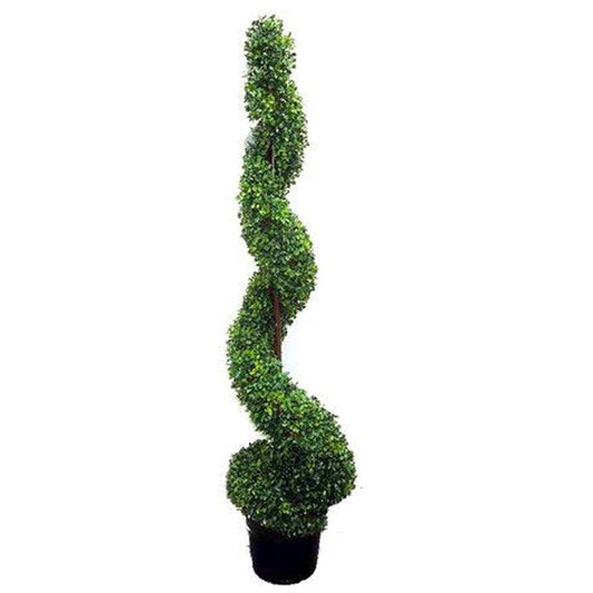 5' Artificial Spiral Boxwood Topiary Plant Tree, GTR3639-NATURAL