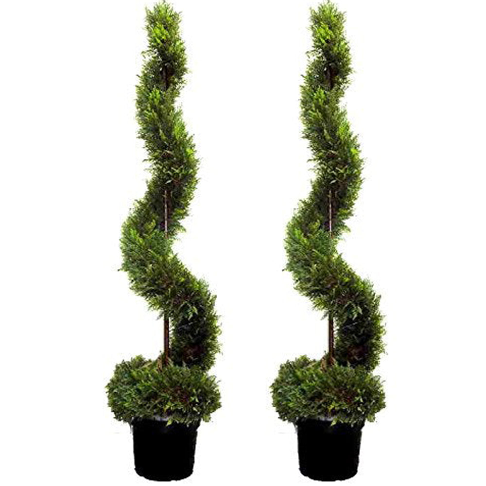 5' Artificial Cypress Leave Spiral Topiary Plant Tree,  GTR3640-NATURAL-2