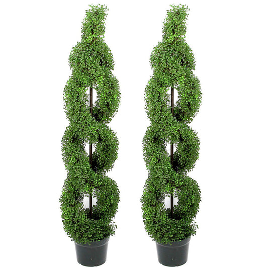 Artificial boxwood leave double spiral topiary tree, GTR4631-NATURAL