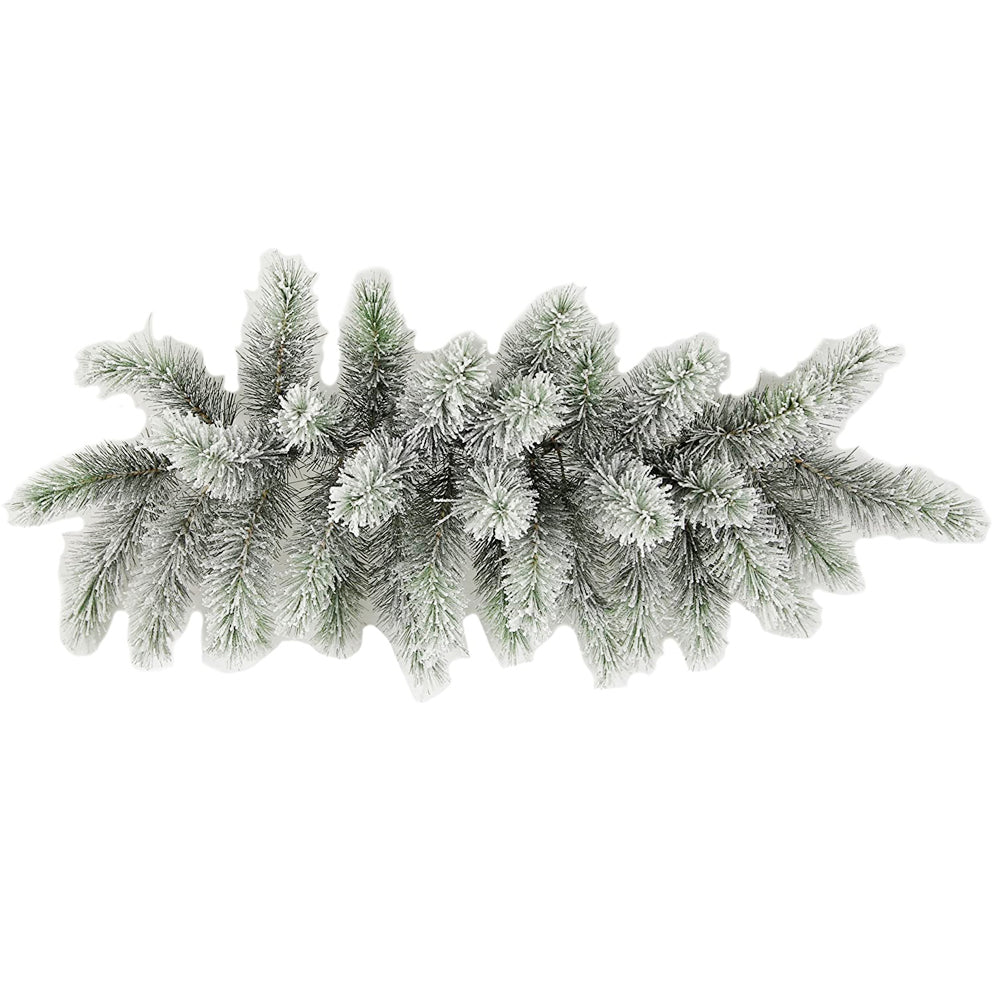 27"L 34 Tips Faux Christmas Swag Frosted Snow Pine Cone Holiday Winter Xmas Swag