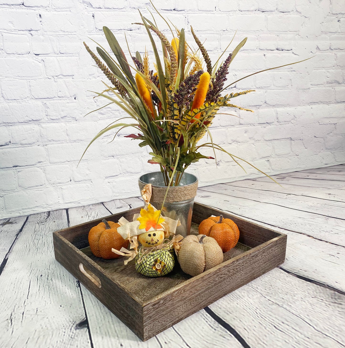 14 Stems Artificial Flowers Cattail Wheat Fall Mixed Bush