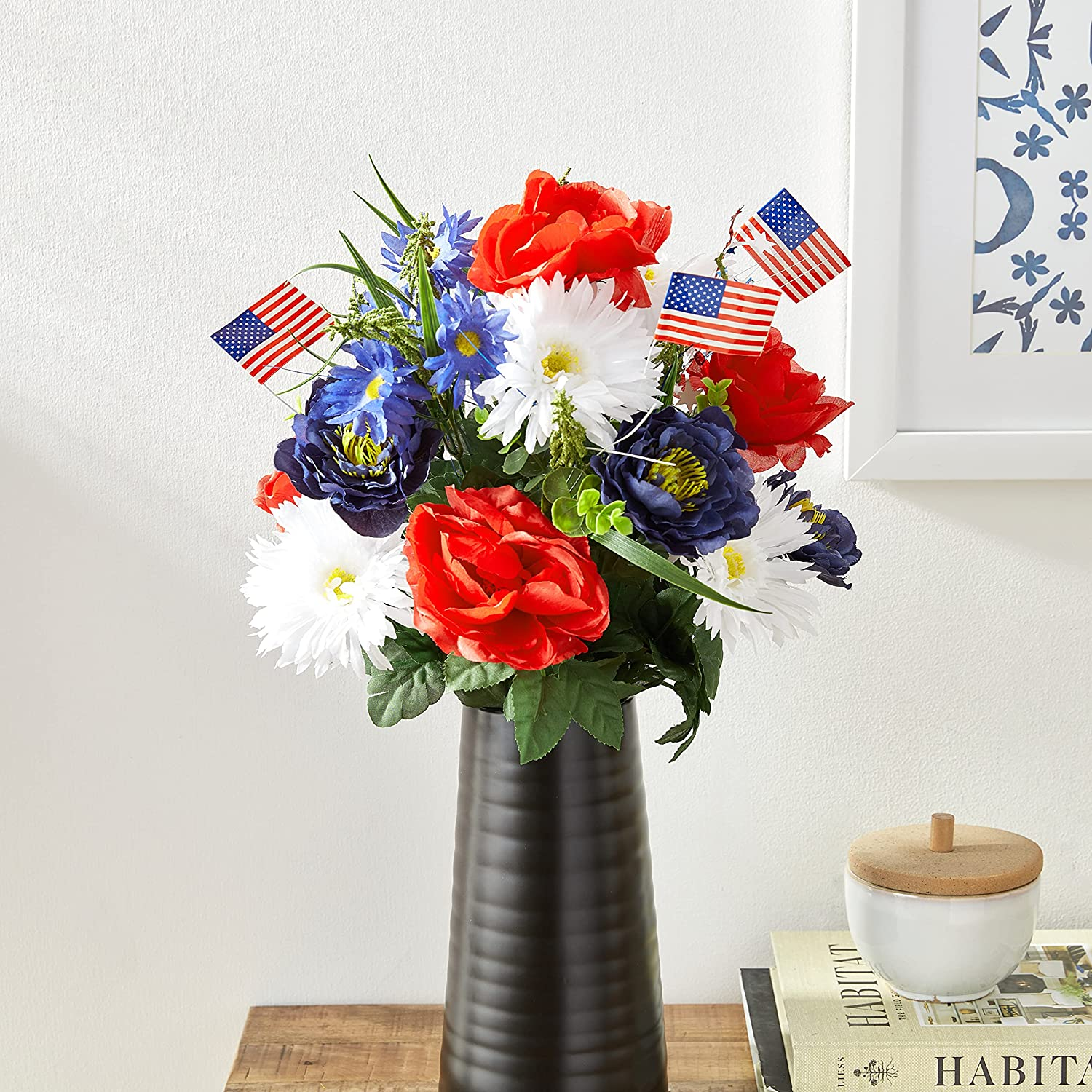Red, White & Blue Flower Bushes