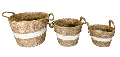 Set of 3 Nesting Basket Planters for Indoor Outdoor Plant