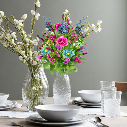 30 Stem Artificial flowers Morning Glory & Ranunculus Bush