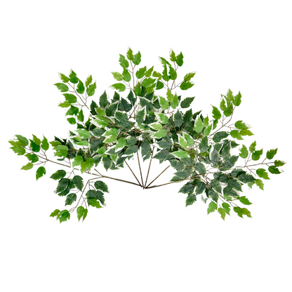 ABN5G001-GRN-6  6 Pc Set Artificial Deluxe Ficuse Spray 3 stem with 42 leaves