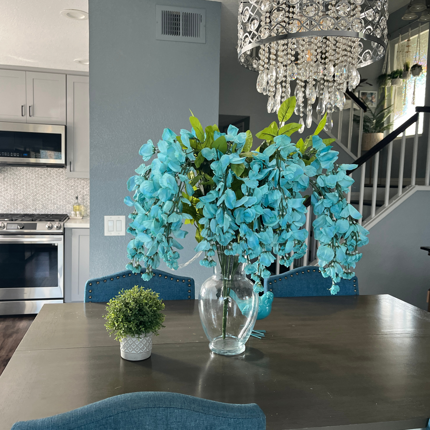GPB392 15 Stem Artificial Hanging Wisteria