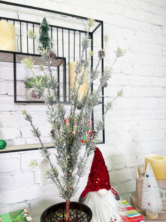 2 Pieces 29" Ice Ming Pine W/Pine Cones Spray