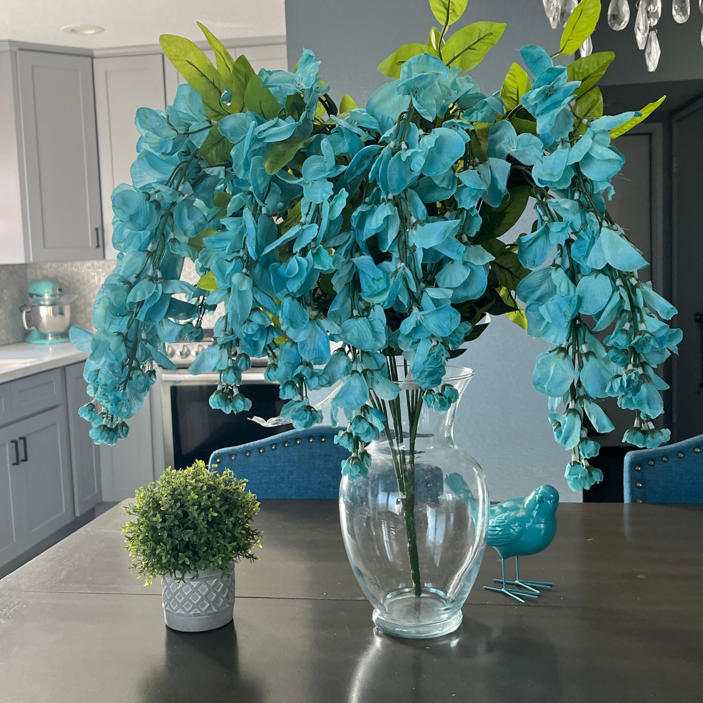 GPB392 15 Stem Artificial Hanging Wisteria