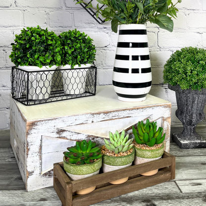 2pcs 5" Artificial Boxwood Topiary Faux Topiaries Artificial boxwood balls