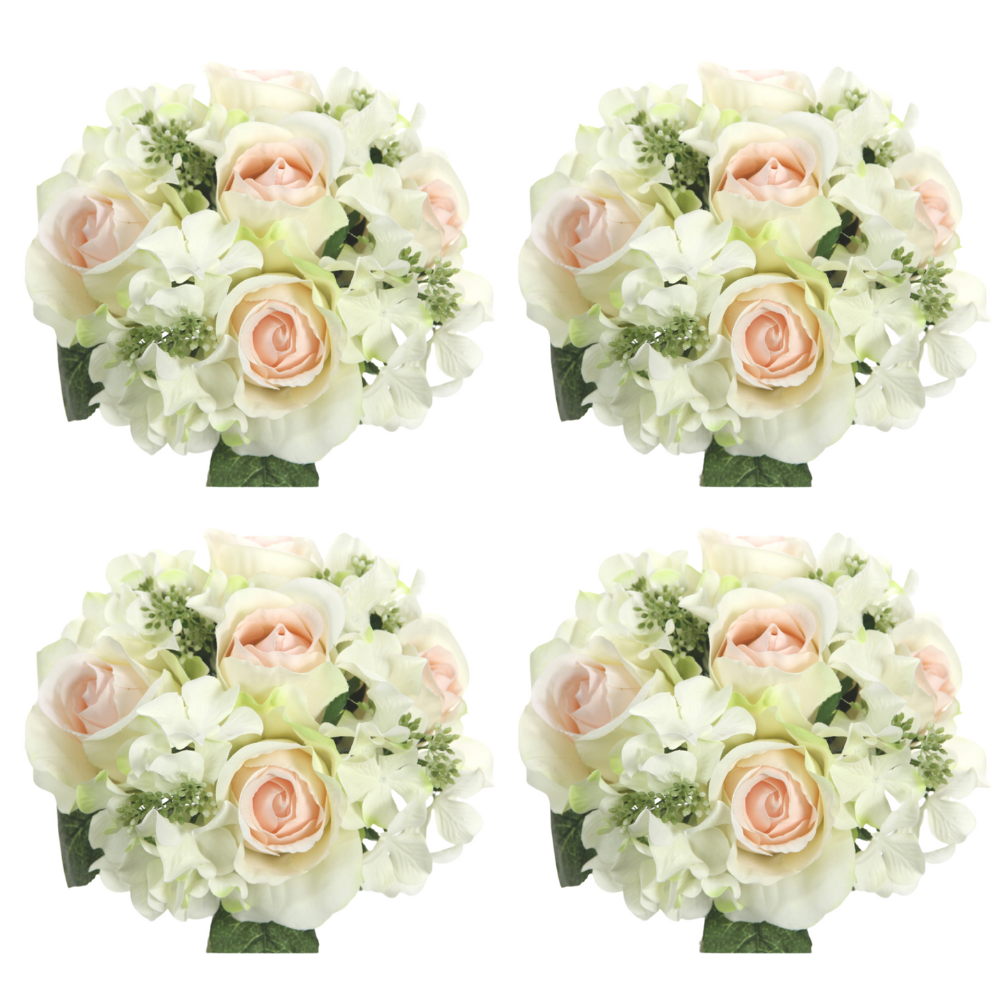 9 Stems Faux hydrangea Rosa Flower Bouquet Fake Flowers