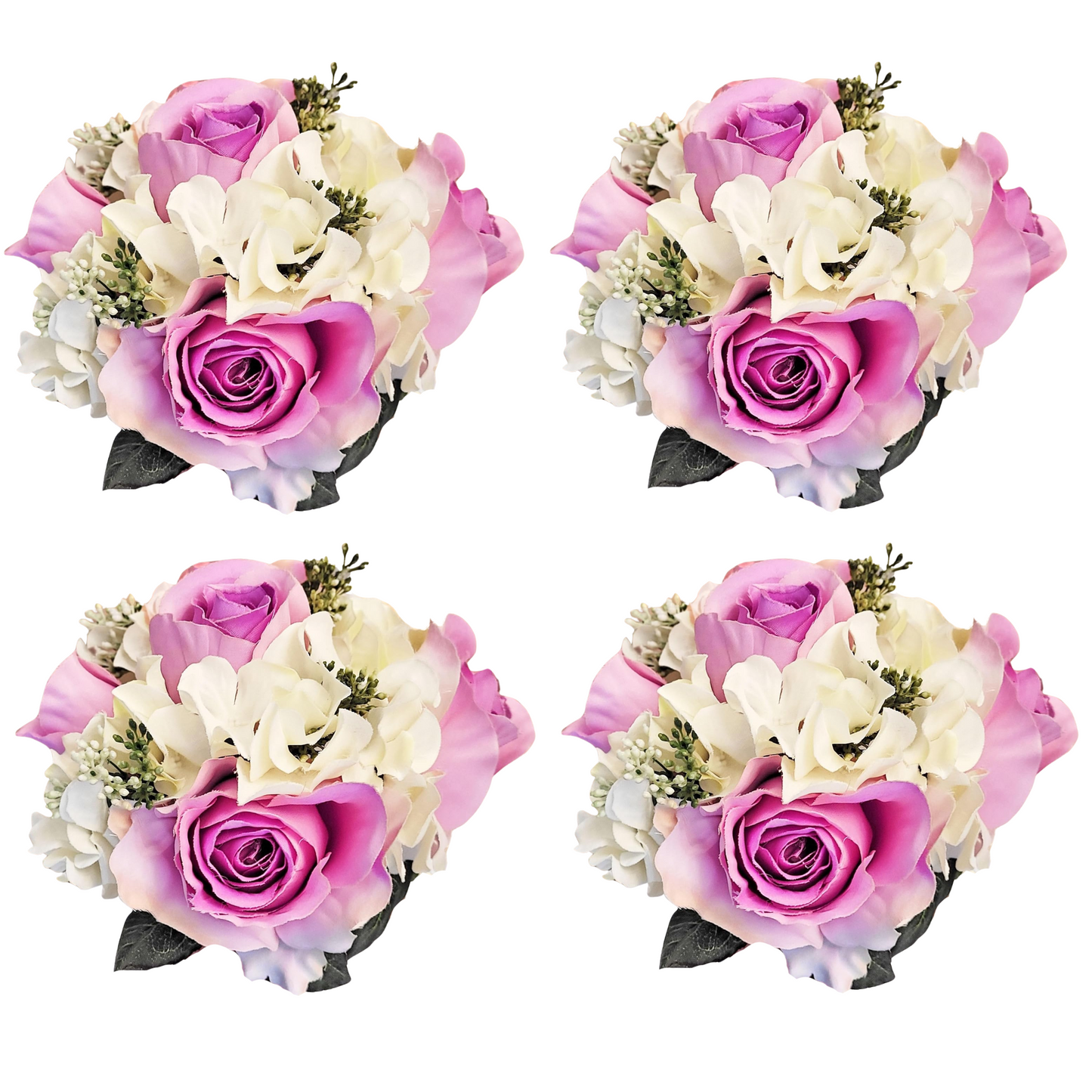 9 Stems Faux hydrangea Rosa Flower Bouquet Fake Flowers