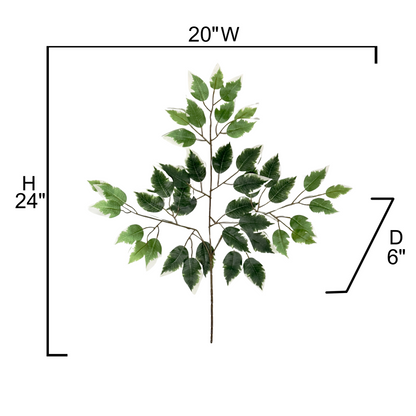 ABN5G001-GRN-6  6 Pc Set Artificial Deluxe Ficuse Spray 3 stem with 42 leaves