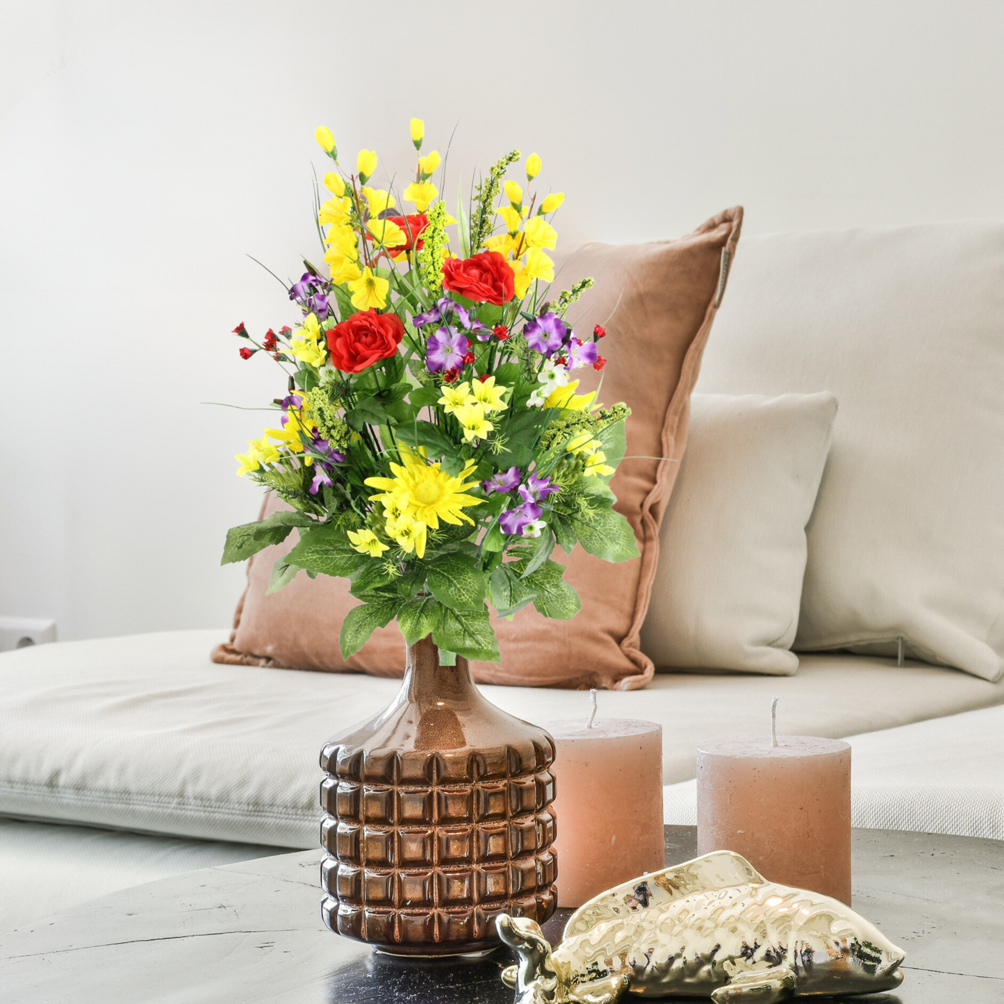 30 Stem Artificial flowers Morning Glory & Ranunculus Bush
