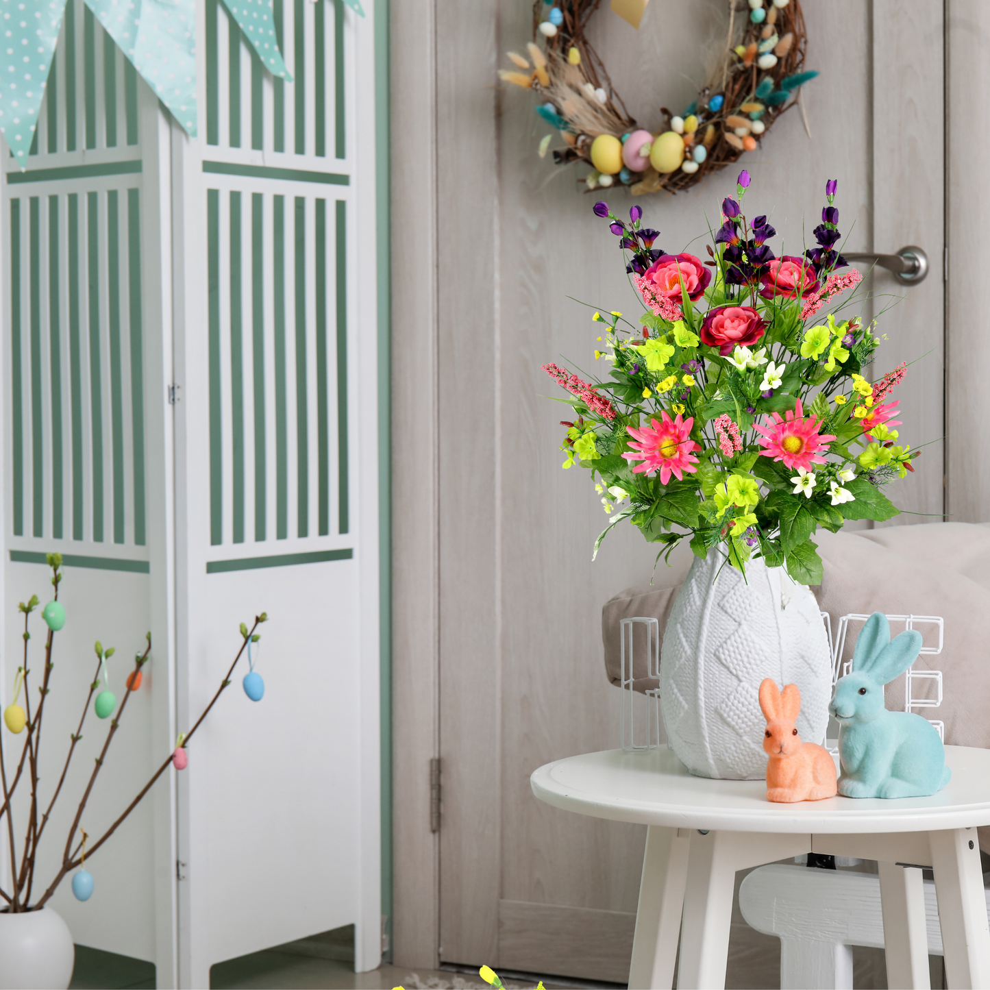 30 Stem Artificial flowers Morning Glory & Ranunculus Bush