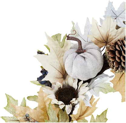 24 Inch Artificial Pumpkin Sunflower Fall    Wall Door Farmhouse Décor