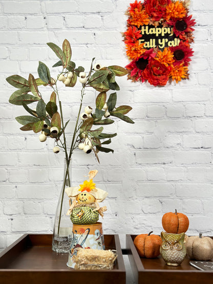 Artificial Autumn Flowers 29 Inch Faux Spray Loquat Fake Fruit Plant Fall Décor