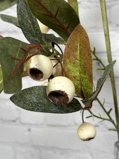 Artificial Autumn Flowers 29 Inch Faux Spray Loquat Fake Fruit Plant Fall Décor