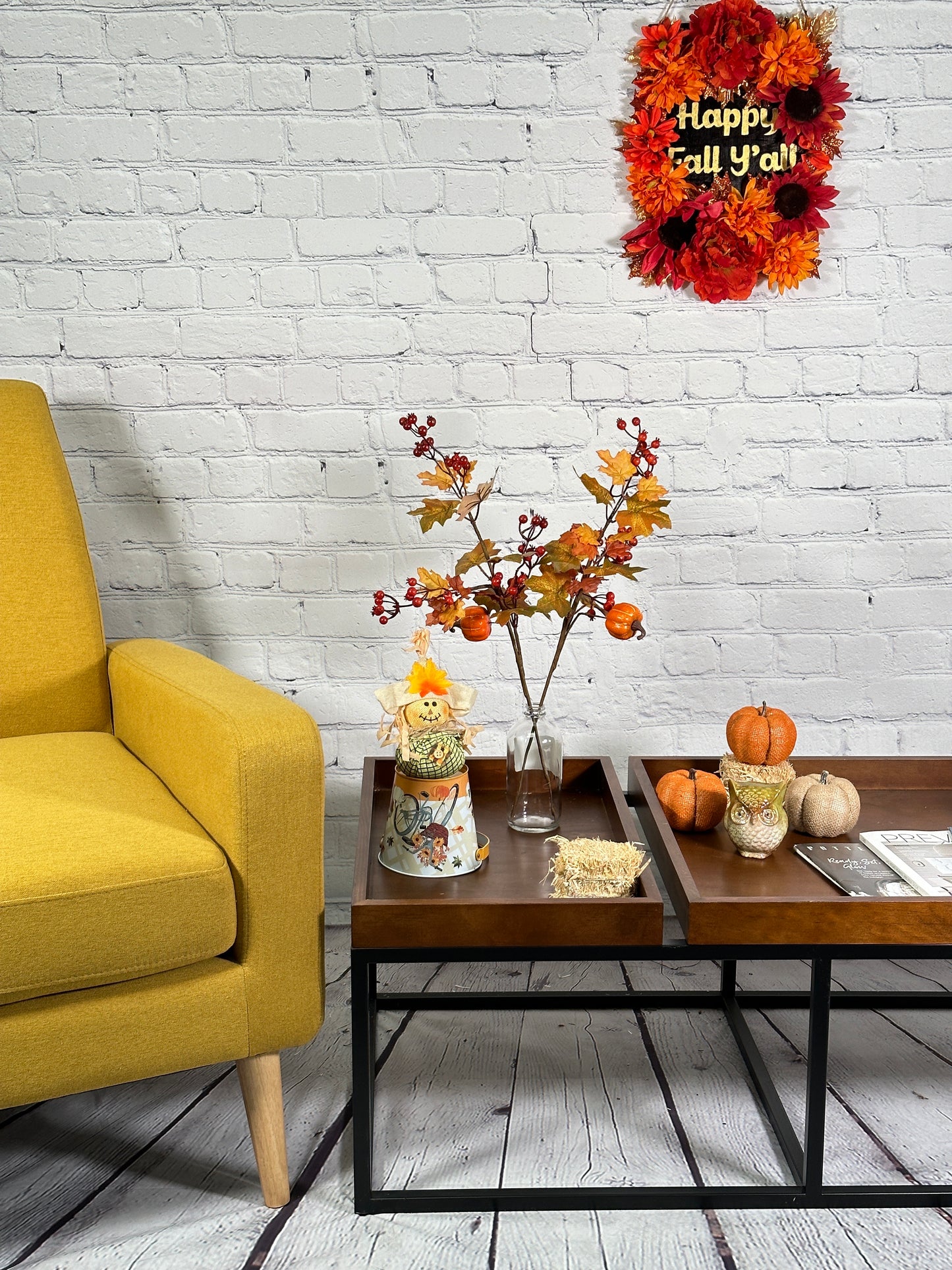 Artificial Autumn Flowers 20 Inch Faux Spray Pumpkin Fake Fruit Berry Fall