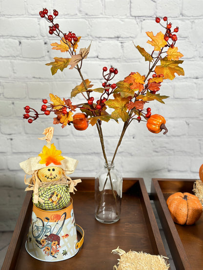 Artificial Autumn Flowers 20 Inch Faux Spray Pumpkin Fake Fruit Berry Fall