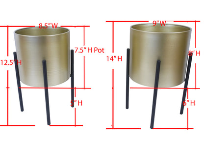 Set of 2 2 sizes Mid Century Planter Pot Flower Plants Holder