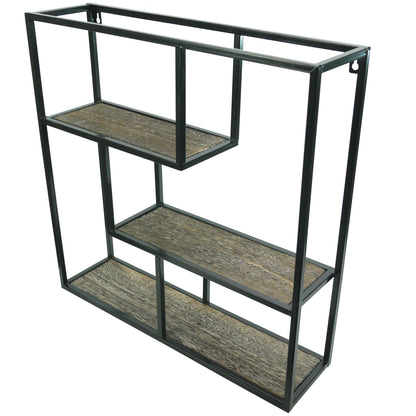 3 Tier Square Floating Shelves Wall Mount