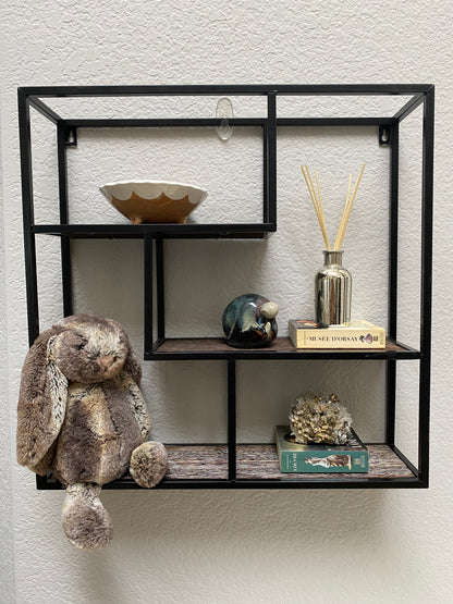 3 Tier Square Floating Shelves Wall Mount