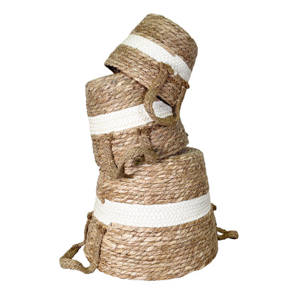 Set of 3 Nesting Basket Planters for Indoor Outdoor Plant