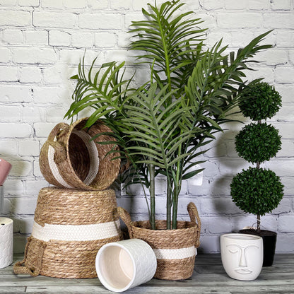 Set of 3 Nesting Basket Planters for Indoor Outdoor Plant