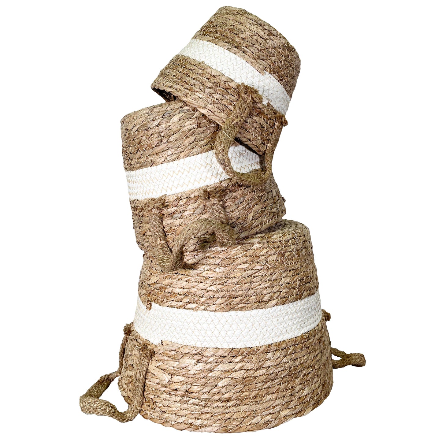 Set of 3 Nesting Basket Planters for Indoor Outdoor Plant