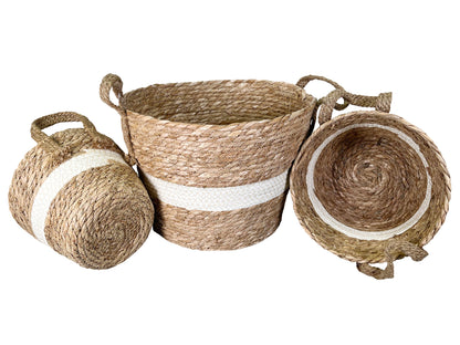 Set of 3 Nesting Basket Planters for Indoor Outdoor Plant