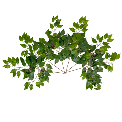 ABN5G001-GRN-6  6 Pc Set Artificial Deluxe Ficuse Spray 3 stem with 42 leaves