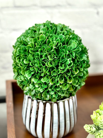 2pcs 6" Ball Topiary Plants Artificial Boxwood Topiary Faux Topiaries