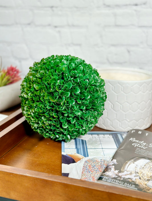 7.25"H Ball Topiary Plants Artificial Boxwood Topiary Faux Topiaries Artificial boxwood balls