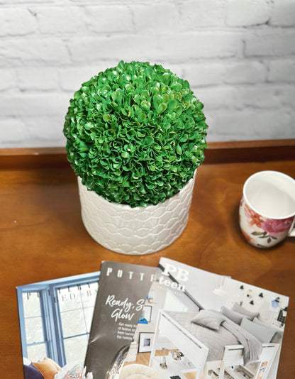 7.25"H Ball Topiary Plants Artificial Boxwood Topiary Faux Topiaries Artificial boxwood balls