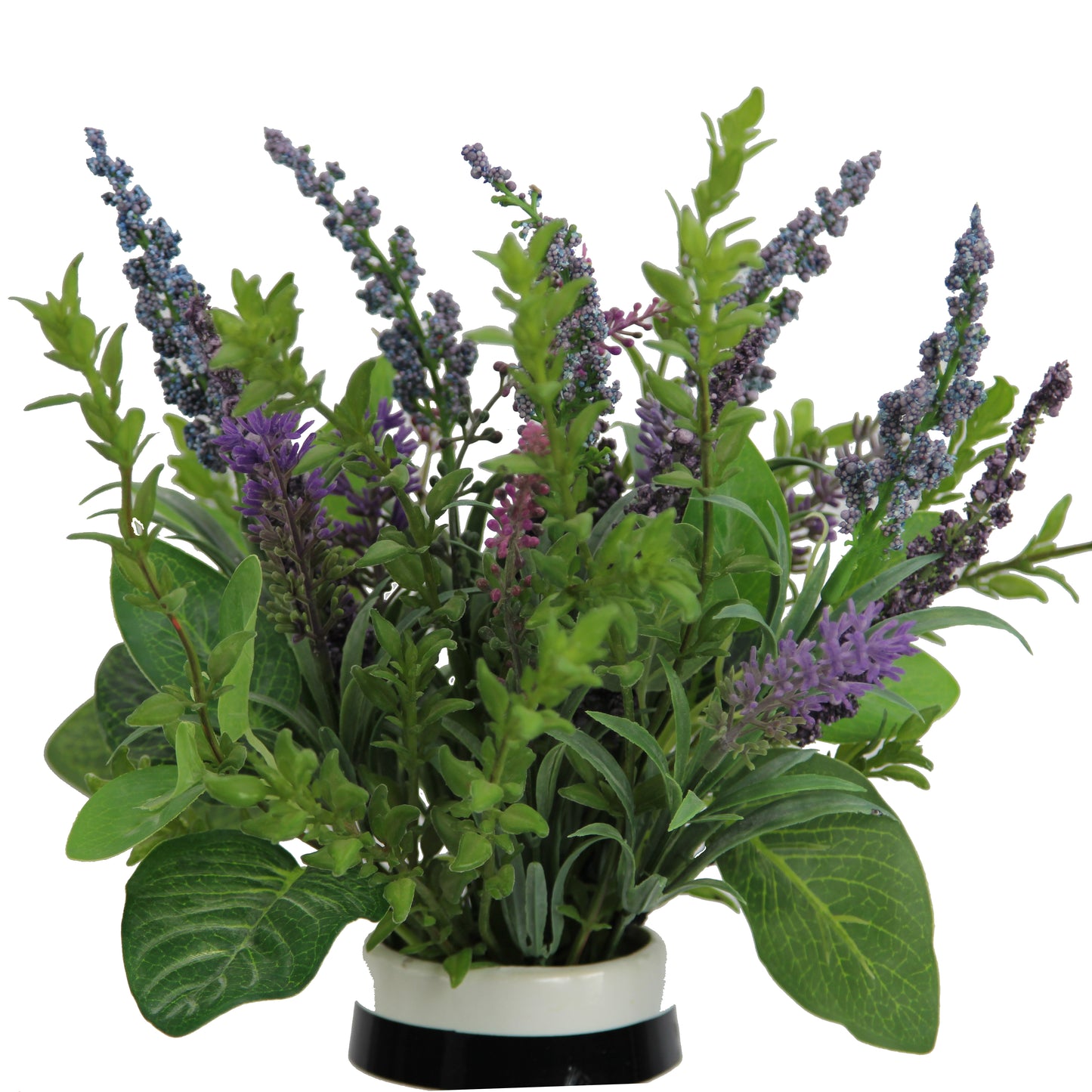 16"H Artficial Lavender Foliage Greenery Ceramic Potted Plant Spring Indoor Faux Plant