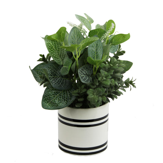 10"H Artificial Garden Foliage Greenery Ceramic
