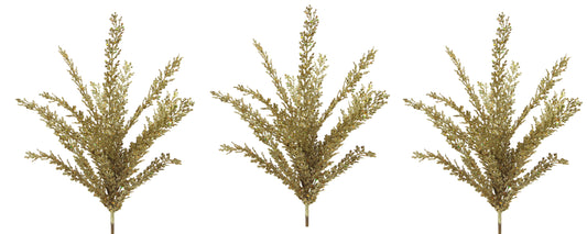 3 Pieces 23"H Glitter Filigree Leaf Spray For Christmas Decorations