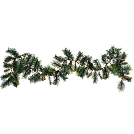 9 Ft 84 Tips Faux Christmas Garland  W/ Pine Cone