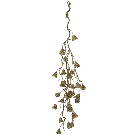 28"H Glitter Bell Hanging Spray Holiday Winter Christmas