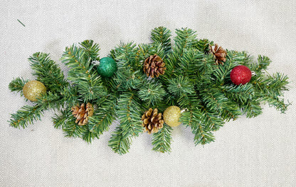 23"L Faux Christmas Swag 52 Tips Canadian Mixed Pine Holiday Winter Christmas